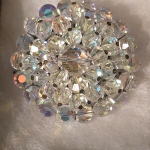 Vintage Iridescent Crystal Brooch